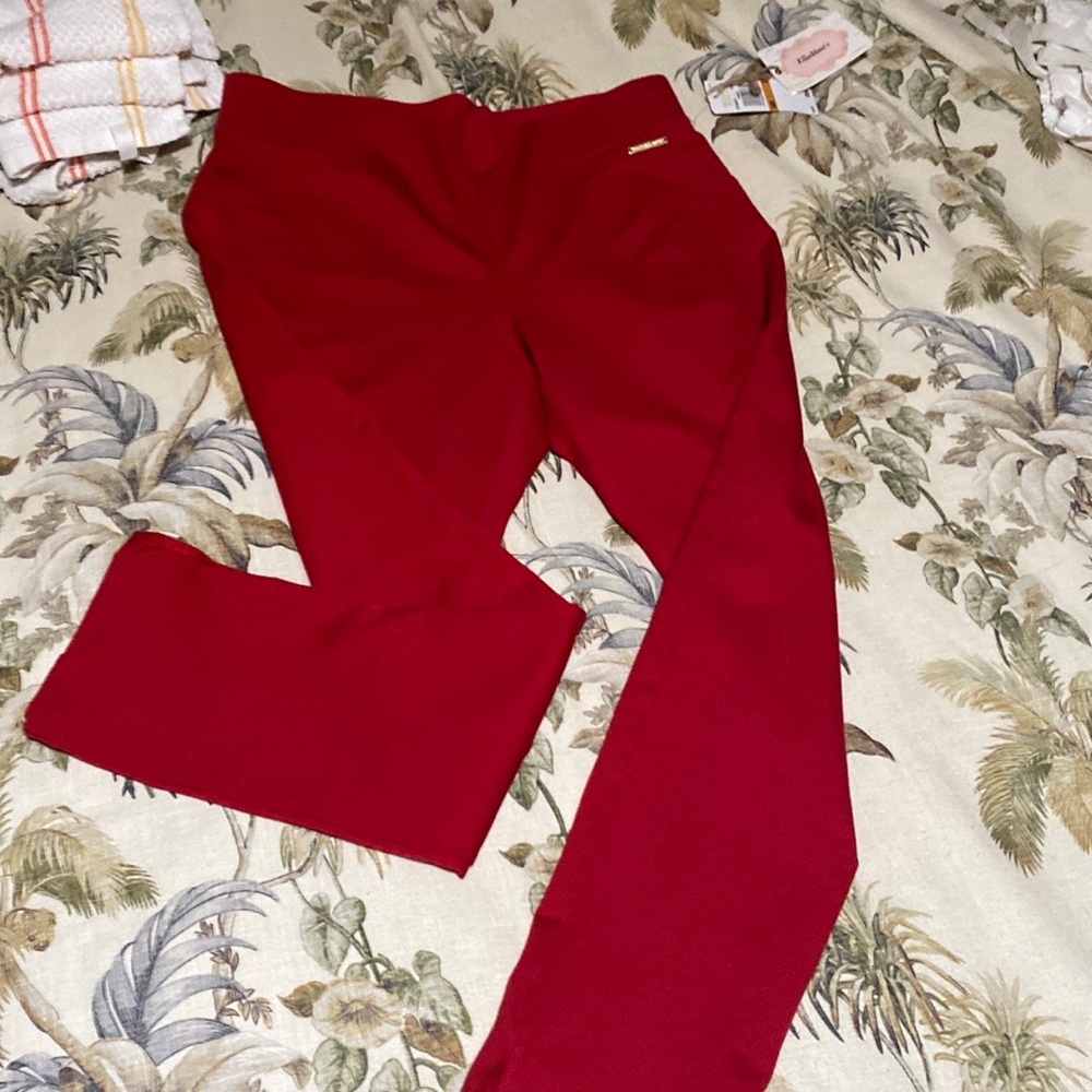 STRAIGHT LEG SLIP ON RED LEGGINGS by MICHAEL KORS NEW WITH TAGS SIZE S